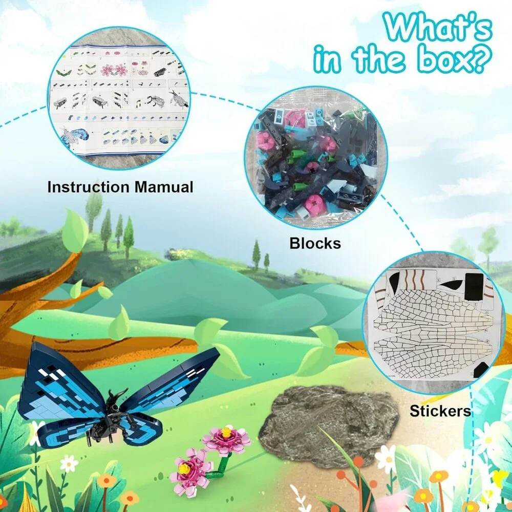 Insects Building Set for Adults Kids,The Insect Collection Building Toys,Bug Dis